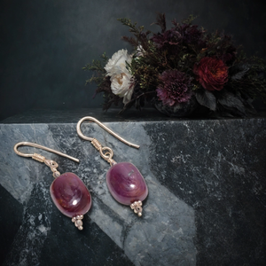 Boucles d'oreilles en argent sterling 925 Design ethnique avec corindon naturel rubis diamant goutte pour mariages fêtes fiançailles cadeaux - Product Image 2