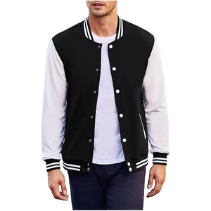 OEM Promotional Unisex Leather Polyester Cotton wool varsity <b>jackets</b> Urban Casual Buttoned Varsity Sportswear Bomber <b>Jackets</b> - Product Image 3