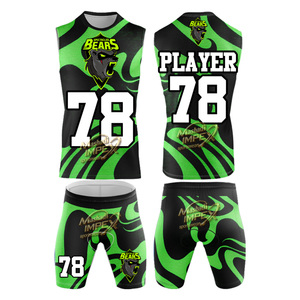 Uniformes de football personnalisés 7V7, maillot sans manches à capuche avec impression rouge et violette, avec numéro et nom - Product Image 3