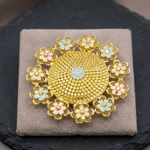 Broches o Pasadores para Saree Chapados en Oro de 14K, 18K, 24K al por Mayor, Broches de Moda, Broches Nupciales Tradicionales Estilo Dubái - Product Image 4