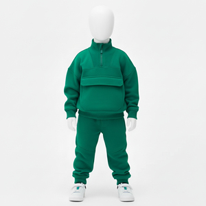 Custom Logo 100% Cotton Casual Acid <b>Wash</b> Hooded 2-Piece Set Breathable <b>Boys</b> Sweatsuit Heavyweight Kids Tracksuits Winter - Product Image 2