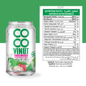 330ml Coco 100% Agua de coco con jugo de lichi Fabricante mayorista Muestra gratis Etiqueta privada OEM ODM HALAL KOSHER - Product Image 3