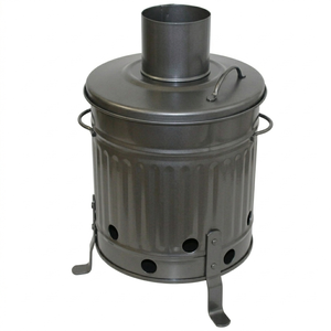 Nuevo quemador de residuos portátil azul galvanizado con tapa para quemar residuos de jardín al aire libre, incinerador de residuos, contenedor de fuego. - Product Image 4