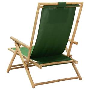Silla Relajante de Tela de Bambú Verde, 100% Poliéster, Producto Estándar - Product Image 4