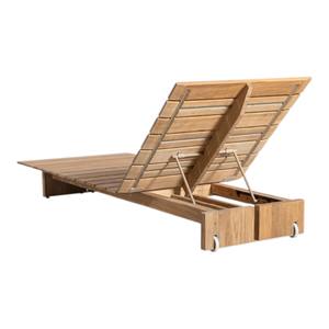 Chaise longue de jardin moderne en teck, dossier réglable, chaise de plage inclinable pour villa, hôtel, resort, mobilier de bord de piscine - Product Image 3