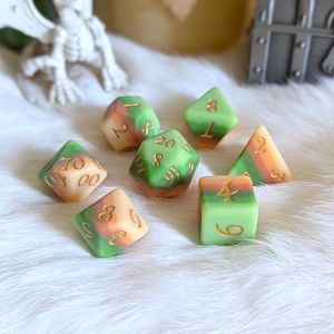 Luxury Waterproof Hand-painted Florals Round Resin Wood <b>Dice</b> <b>Set</b> for Board Games and Wedding Decor & Gift - Product Image 1