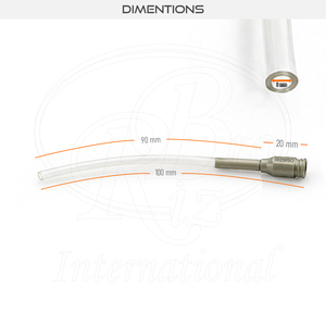 Tubos de alimentación por gavage de PVC para aves con conector Luer Lock de acero inoxidable, diámetro interior de 4 mm, longitud de 90 mm - Product Image 3