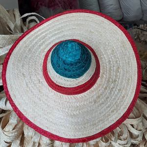 Sombrero Mexicano Unisex Bordado con Hierba Natural para Adultos, Venta al por Mayor, Stock a Granel para Compradores de Artículos de Playa, Fiestas, Verano y Viajes - Product Image 1