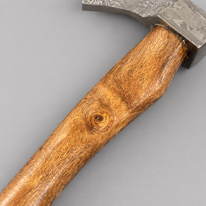 Custom Handmade Damascus Steel <b>Axe</b> Head with Wooden <b>Handle</b> and Leather Sheath-DIY Industrial Grade - Product Image 3
