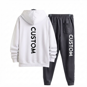 Casual Wear <b>Burgundy</b> <b>Men</b> Tracksuit Wholesale Custom Logo Sportswear Manufacturer Winter Warm Fleece Pullover <b>Hoodie</b> And Joggers - Product Image 2