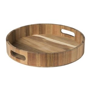 Plateau en bois avec poignées - Plateau de rangement décoratif pour la décoration de la maison, assiette de mariage - Product Image 6