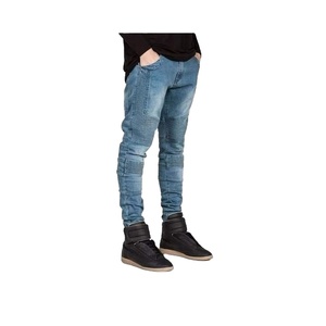 High Quality Mid Waist <b>Denim</b> Jeans Hole Tight Stretch Custom Streetwear Straight Stacked Slim Fit <b>for</b> <b>Men</b> Jeans Customized Color - Product Image 4