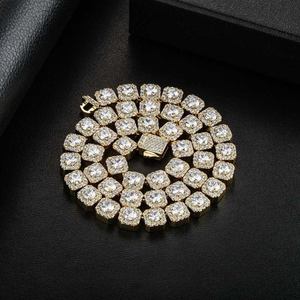 Hip Hop Iced Out Zircon Tennis <b>Chain</b> Necklace <b>Gold</b> <b>Plated</b> Brass Link <b>Chain</b> for <b>Men</b> and Women Party Jewelry - Product Image 2