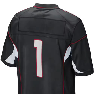 Custom Sublimated American Football Jersey Men's <b>Black</b> White <b>Pants</b> Set V-Neck Short Sleeve Moisture Wicking Polyester Uniform - Product Image 6