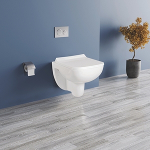 WC suspendu mural de qualité, carré, monobloc en céramique, écologique, avec siphon en P ou en S, réservoir encastré, design minimaliste, équipement de salle de bain - Product Image 6