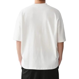 T-shirt pour homme en coton lourd 300g, style streetwear américain, coupe confortable, petit col, grande taille, broderie personnalisée avec logo OEM - Product Image 1
