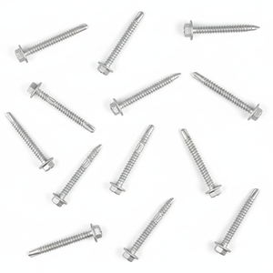 Deep Coarse Thread Self-Drilling Screws - Heavy Duty Carbon Steel Hex Washer Head - Product Image 1