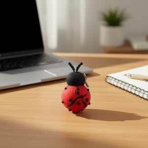 Ladybug Felt Plush Key <b>Ring</b> Cute Keychain for Ladies - Product Image 3