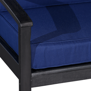 Sedia in eucalipto con finitura espresso, seduta profonda e cuscini blu navy - Product Image 3