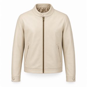 Chaqueta de Motociclista de Cuero Genuino Premium para Hombre, Abrigo de Motociclista, Diseño Personalizado, Ropa Exterior de Moda, Fabricante y Proveedor OEM al por Mayor - Product Image 1