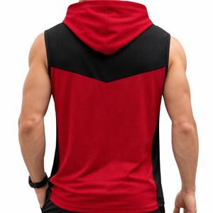 เสื้อกล้ามมีฮู้ดสำหรับผู้ชาย - ดีไซน์โดดเด่น ระบายอากาศได้ดี แห้งเร็ว เป็นมิตรกับสิ่งแวดล้อม เหมาะสำหรับการออกกำลังกาย เพาะกาย วิ่ง ผ้าเนื้อยืดหยุ่น ใส่สบายในฤดูร้อน - Product Image 2