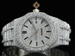 Reloj de Lujo para Hombre, Automático, con Diamantes, Caja Redonda de Acero Inoxidable de 40 mm, Visualización de Fecha Analógica, Correa de 16 mm, Luminoso, con Cierre Desplegable - Product Image 6
