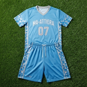 Ensemble short et maillot de basket-ball bleu ciel personnalisé, bordure géométrique, uniforme d'équipe, vêtements de sport respirants en maille, 100% polyester, sublimation - Product Image 6