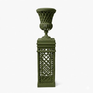 Support de jardinière en métal finition rose, écologique, design treillis, pour la maison et l'extérieur, style classique vintage, revêtement poudré - Product Image 6