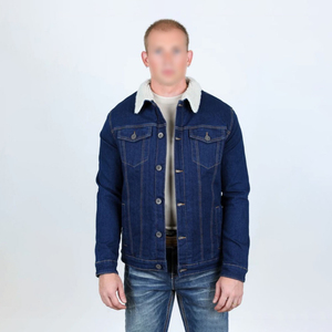 เสื้อแจ็คเก็ตเดนิมบุขนเชอร์ปาสำหรับผู้ชาย คอปกขนแกะ อุ่นสบายสำหรับฤดูหนาว ติดกระดุม สไตล์ลำลอง สตรีทแวร์ ขายส่ง หลายสี รับผลิตแบบ OEM - Product Image 5