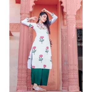 Encuentra un conjunto de kurta de algodón Buta con estampado floral rojo de nuevo diseño para mujer, al por mayor, ropa étnica de diseñador, elegante. - Product Image 6