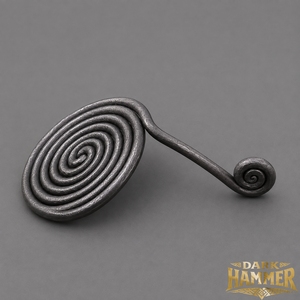 Support de bougie en fer forgé artisanal, style médiéval viking, spirale, rustique, artisanat métallique de type forgeron, finition antique noire - Product Image 2