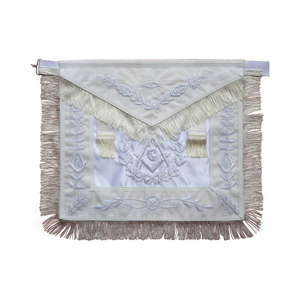 Tablier de Maître Maçon Blanc en Gros, Tablier de Maître Maçon Blanc Brodé de Qualité Supérieure, Régalia Franc-Maçon, Vente Directe Usine, Tous les Accessoires - Product Image 1