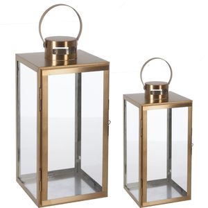 Wholesale <b>Gold</b> Metal Glass <b>Lantern</b> with Pyramid Top Tapered Geometric Candle Holder For Wedding Centerpieces And Event Decor - Product Image 3