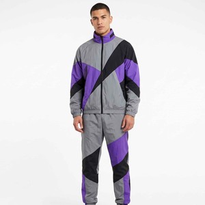 Survêtement coupe-vent personnalisé pour homme, 2 pièces, panneaux contrastés, coupe-vent, résistant à l'eau, léger, respirant, décontracté, sportif, OEM - Product Image 5