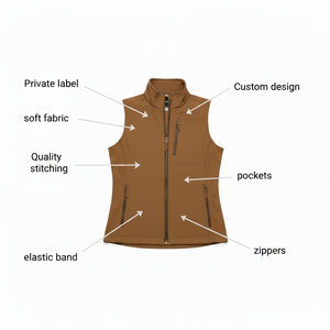 Wholesale Winter Softshell Sleeveless Jacket Unisex Waterproof Windproof Quick Dry Slim Fit Hiking Outdoor Vest Zipper - Product Image 6