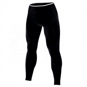Men's Black Ankle-Length <b>Compression</b> <b>Leggings</b> ROLEIN Breathable Spandex/Nylon 230g Drawstring Closure Right Leg Logo - Product Image 1