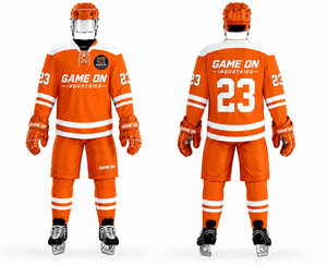 GAME ON INDUSTRIES Maillot de hockey sur glace pour homme, manches longues, sublimé, anti-humidité, 100 % polyester, coupe régulière adulte - Product Image 1