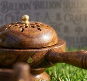 BOC Indian Sandalwood Incense <b>Burner</b> with Lid Heatproof Aromatherapy Diffuser for <b>Oud</b> & Bakhoor Home Meditation Use - Product Image 2