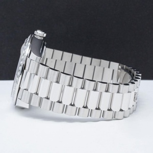 Montre de luxe pour homme en acier inoxydable avec moissanite, pavée de diamants, ton argent, fermoir déployant, bracelet de haute qualité et tendance - Product Image 4