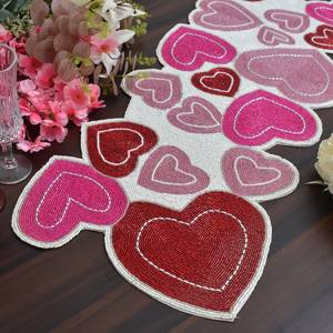 ผ้ารองโต๊ะรูปหัวใจทำมือ ปักลูกปัด ดีไซน์น่ารัก สำหรับตกแต่งบ้าน - Product Image 2