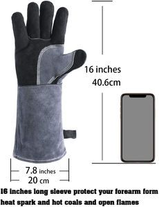 Gants de soudage résistants à la chaleur, gants de sécurité personnalisés, cuir de vachette, imperméables, antidérapants, durables, de haute qualité - Product Image 2