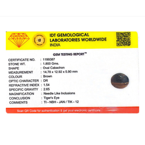 Natural Oval Cut Tiger Eye Gemstone 12mm-9 Carat Loose Stone for Fine Jewelry - Product Image 4