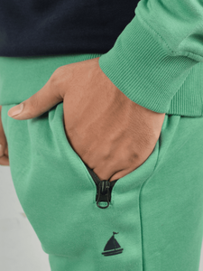 Ensemble de survêtement pour homme avec blocs de couleur, sweat-shirt à col rond et pantalon, tenue décontractée d'automne, respirant, en coton et élasthanne, longueur intégrale, coupe régulière - Product Image 3