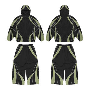 Techwear Tracksuit Men <b>Y2K</b> Streetwear Windbreaker Jacket and Wide Leg <b>Pants</b> Set 2 Piece Cyberpunk Gorpcore Clothing Oversized - Product Image 4