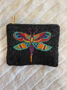 Pochette zippée en coquille de nacre bleue de qualité supérieure pour femmes, brodée et perlée, avec doublure en toile, par MD HANDICRAFTS - Product Image 3