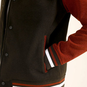 High Quality Custom Winter Men Varsity Jacket <b>Canvas</b> Stand Collar Breathable Fabric Front Logo Casual Adult Size - Product Image 5