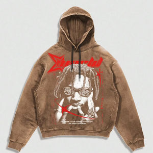 Sudadera con capucha para hombre, estilo acid wash, con estampado DTG, oversized, informal, para gimnasio, de tejido grueso, para invierno, precio económico, personalizada. - Product Image 1