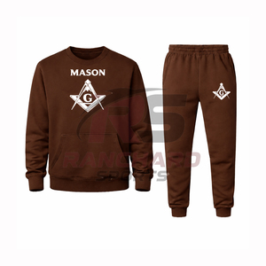 Sweat-shirt et pantalon de jogging en molleton de coton avec logo maçonnique personnalisé, fabricant OEM, vente en gros, sweat-shirt avec symbole maçonnique, impression personnalisée - Product Image 1