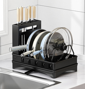 Organizador de Cocina Multifuncional de Acero, Ajustable, de Dos Niveles, Moderno, para Tapas de Ollas, Cuchillos y Utensilios de Cocina - Product Image 3