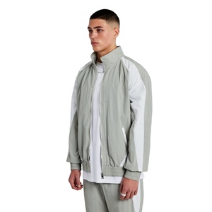 Vêtements de rue pour hommes personnalisés coupe-vent survêtement fermeture éclair avant couleur bloc garnitures élastiques 100% nylon coupe-vent survêtement ennemi hommes - Product Image 3